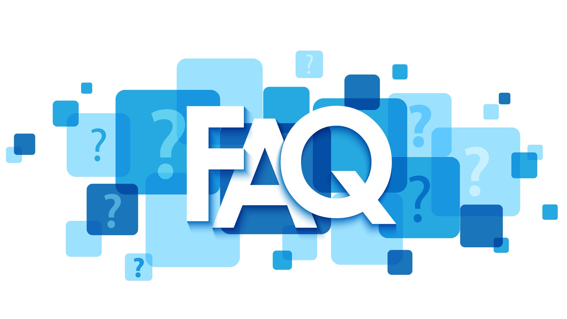 FAQ colorful typography banner