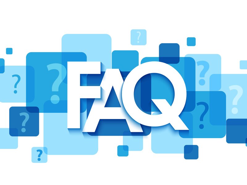 FAQ colorful typography banner