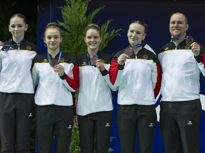 European Championship Trampoline 2024 - Team Final Junior Girls on 03.04.2024 in GuimarÃ£es (PavilhÃ£o MULTIUSOS DE GUIMARÃES) | © Â© 2024